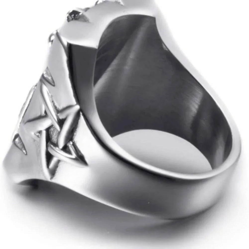 Stainless Steel Goat Satanic Punk Ring